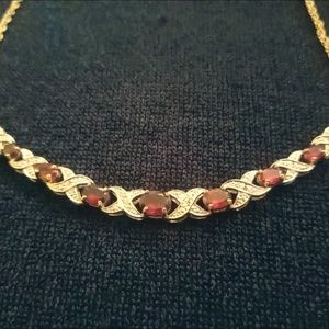 Garnet & 14k Gold Necklace & Earrings